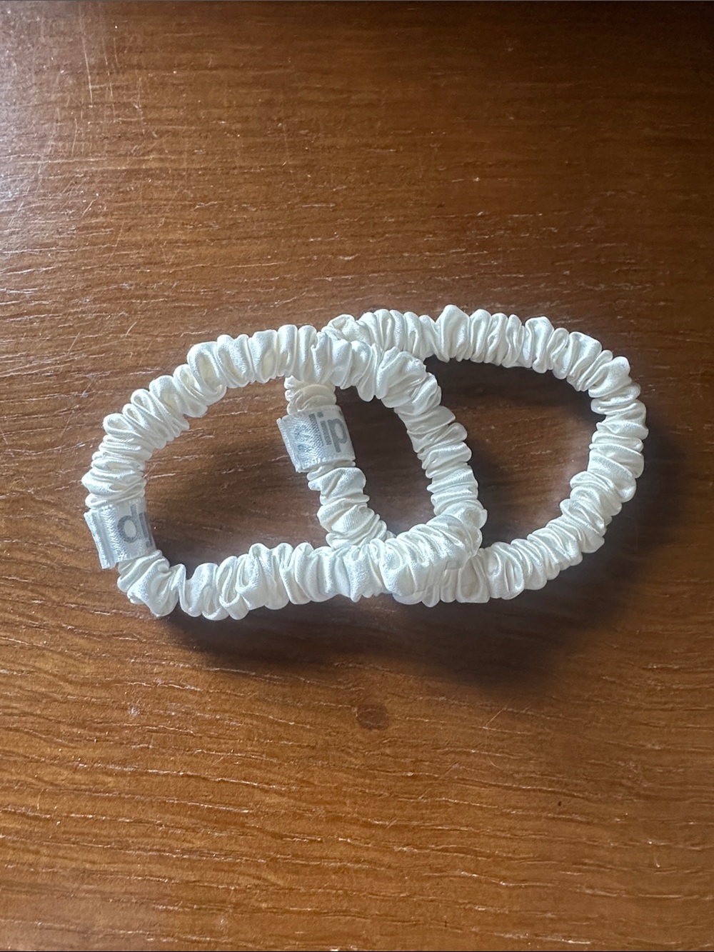 Slip silk hair ties white(2-Pack)